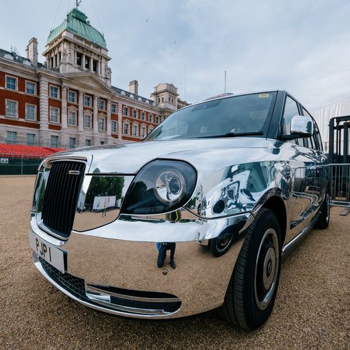 London Electric Vehicle Company silver chrome vinyl vehicle wraps